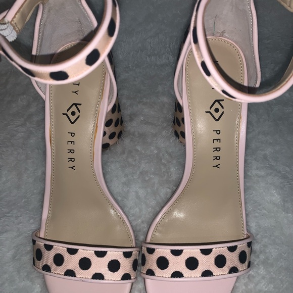 Katy Perry Clara block heel sandals, nude (pink-ish) with brown polka dots - Picture 6 of 7